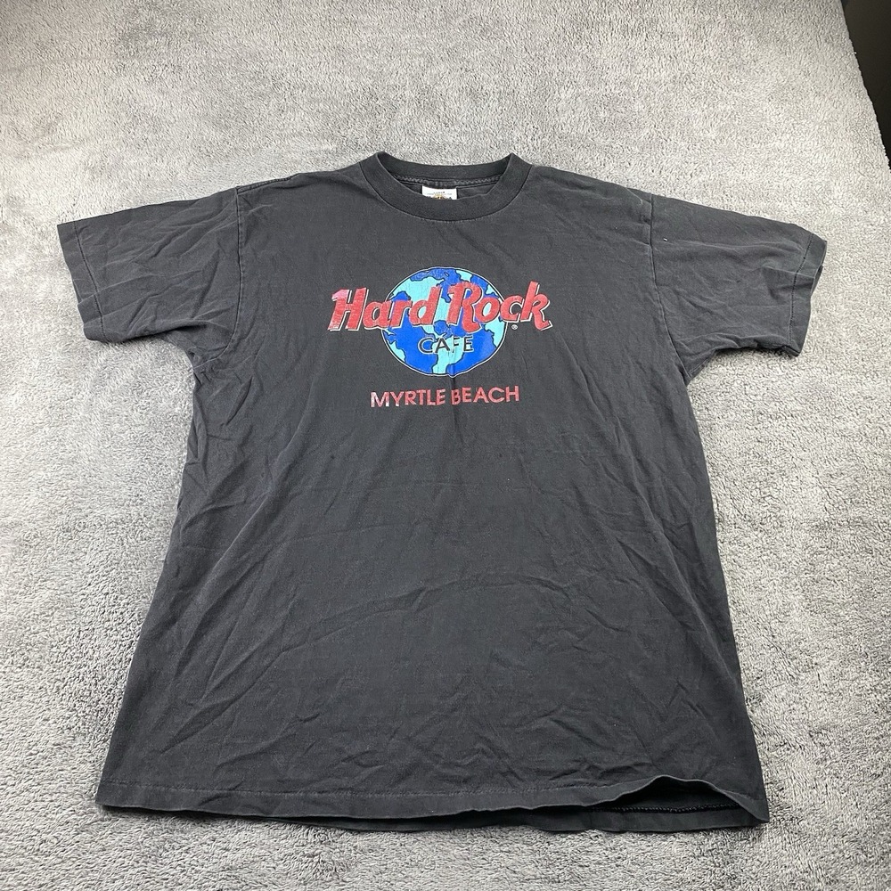 Vintage Myrtle Beach Hard Rock Cafe T Shirt Mens Large Gray‎ Short Sleeves